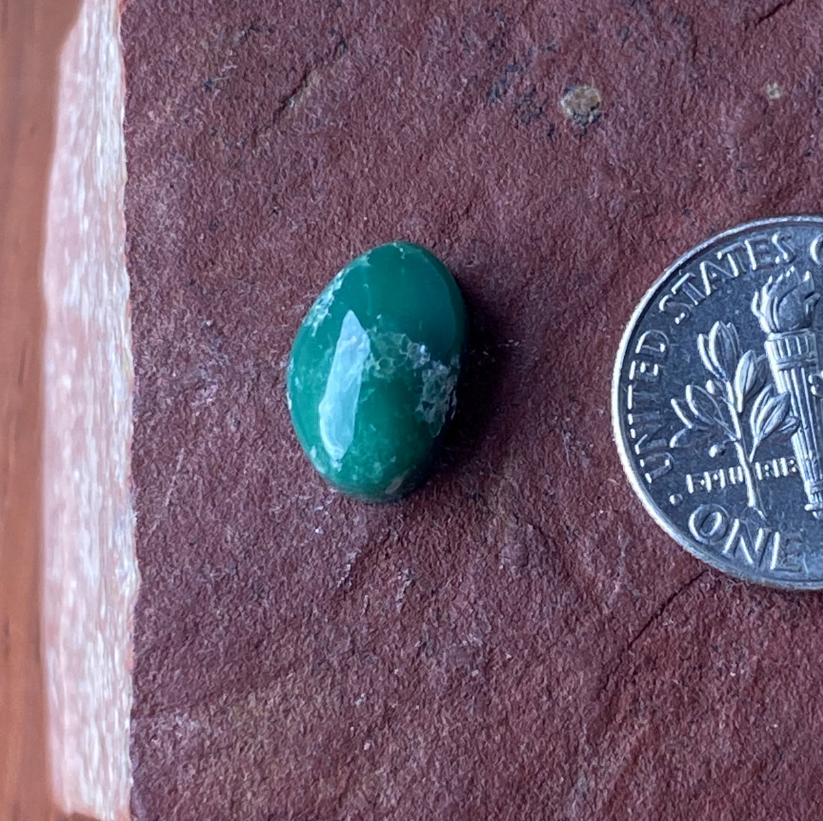 4 carat dark green natural Tonopah variscite cabochon