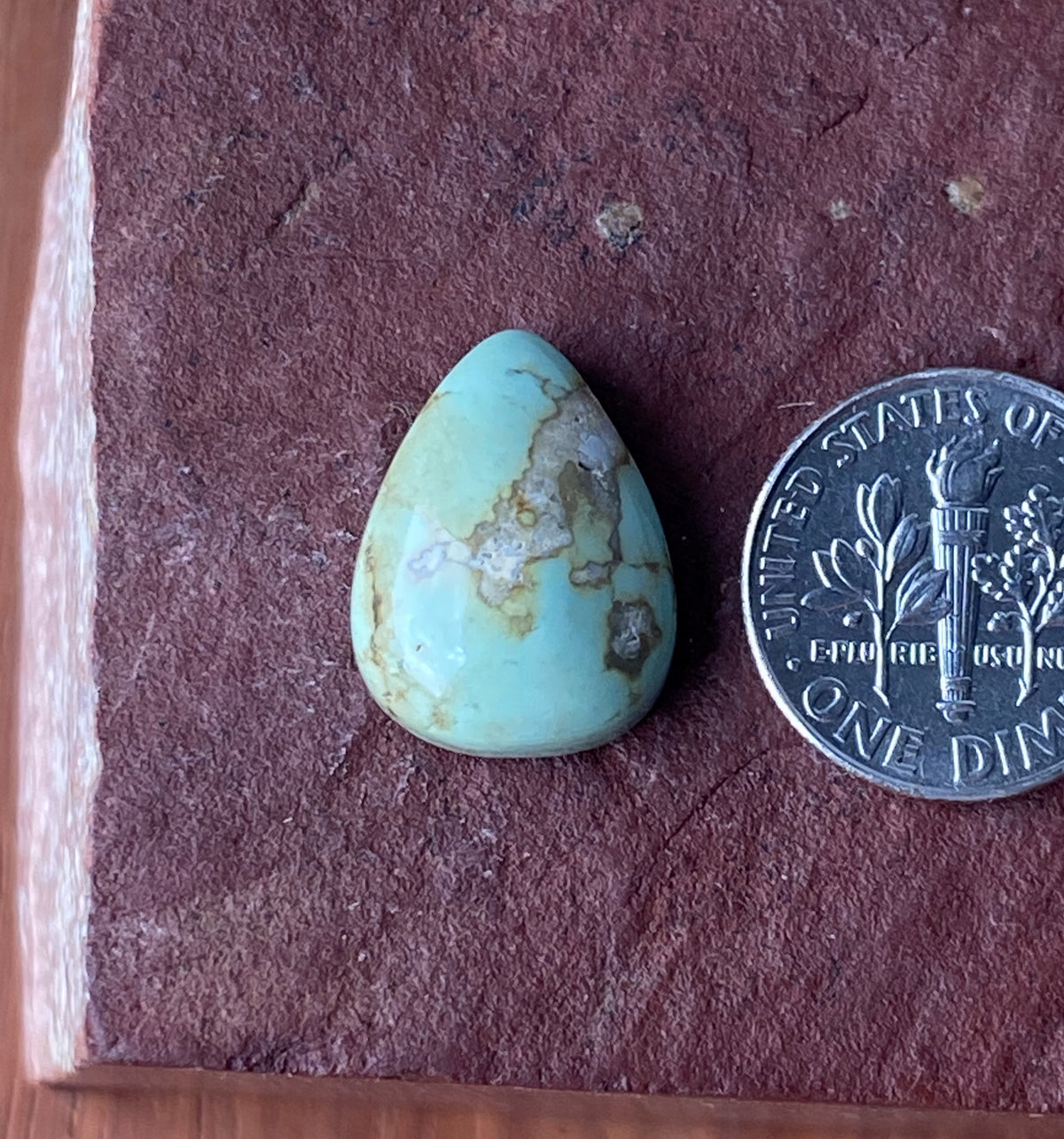 10 carat sea green natural Tonopah variscite cabochon with a high dome