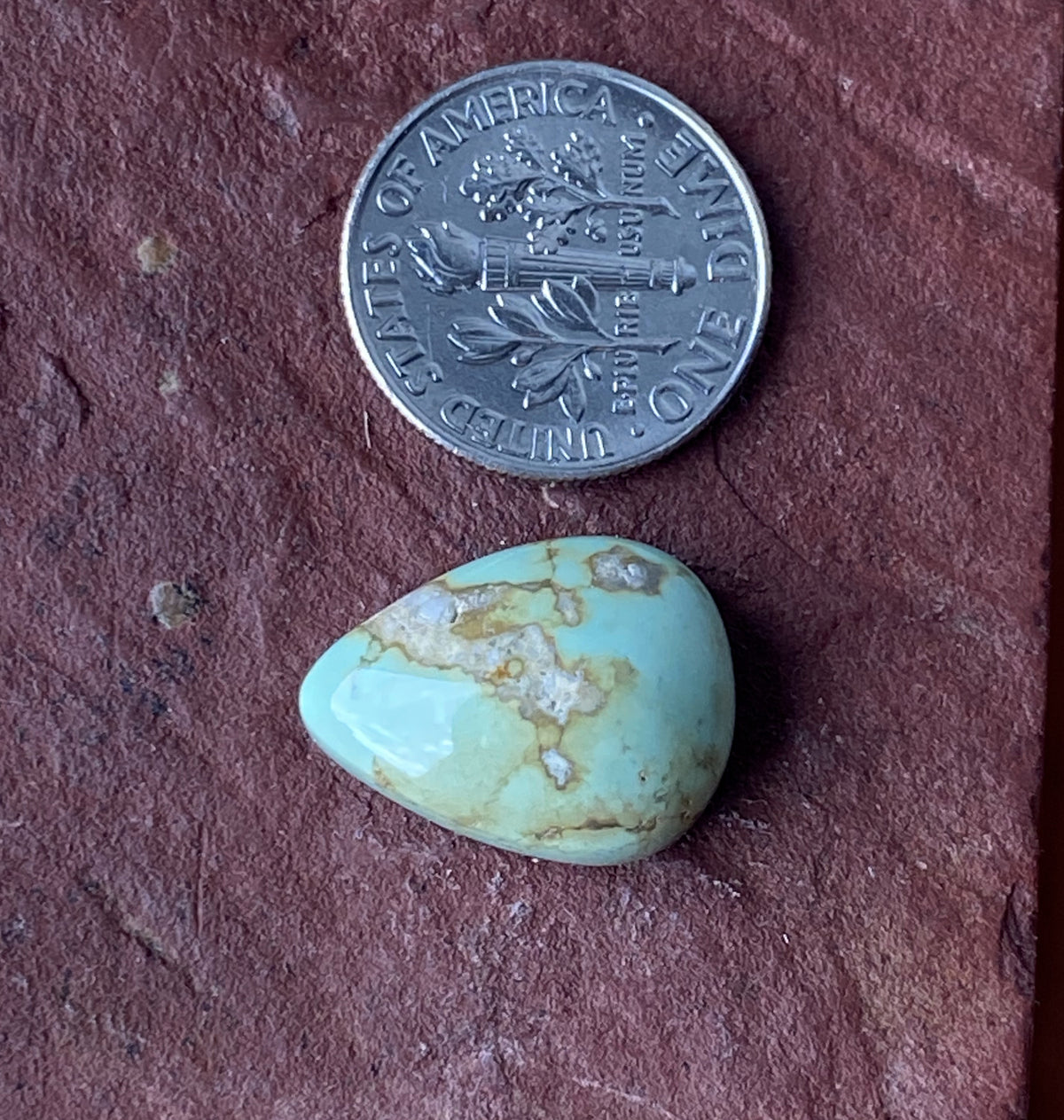 10 carat sea green natural Tonopah variscite cabochon with a high dome