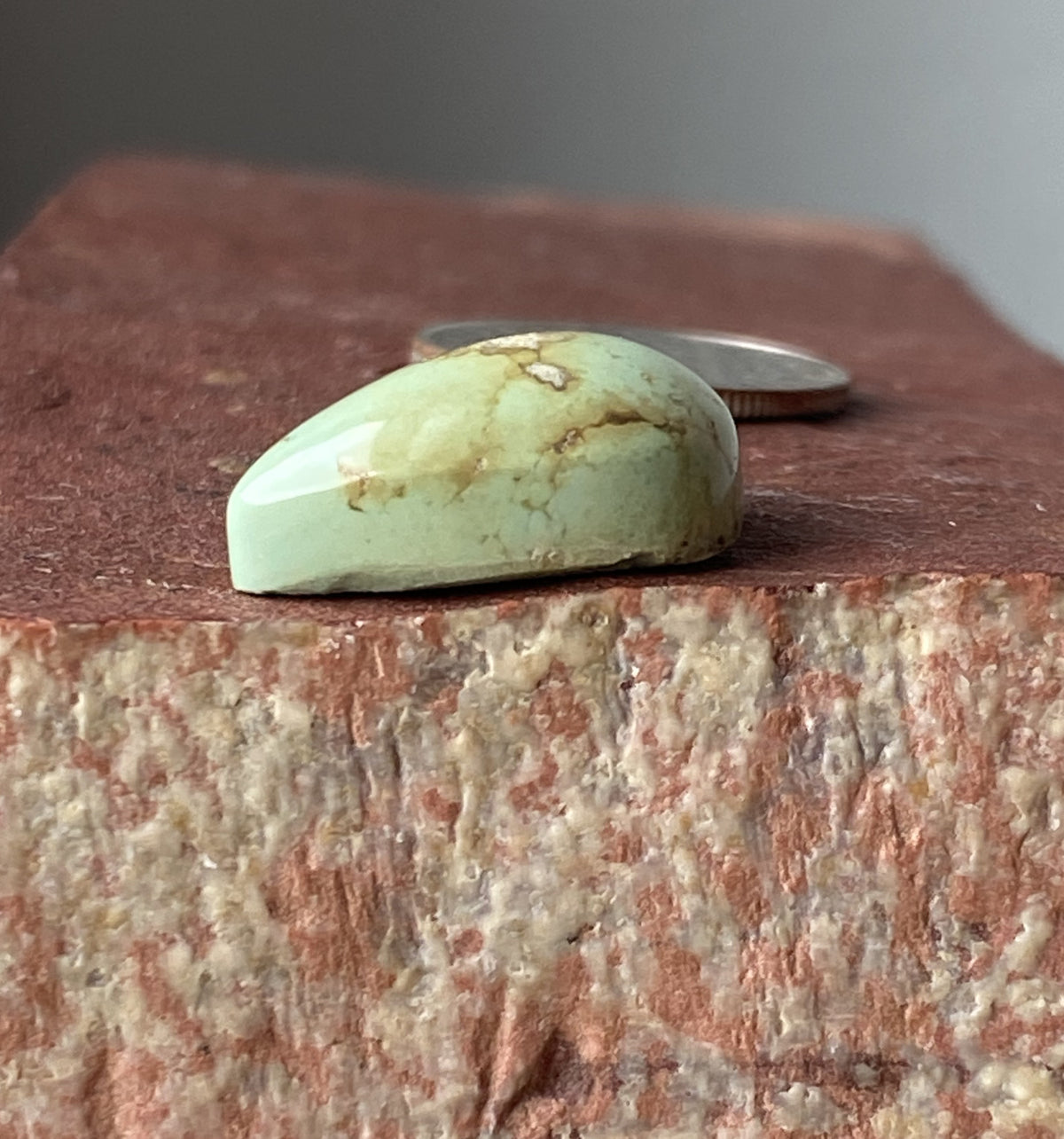 10 carat sea green natural Tonopah variscite cabochon with a high dome