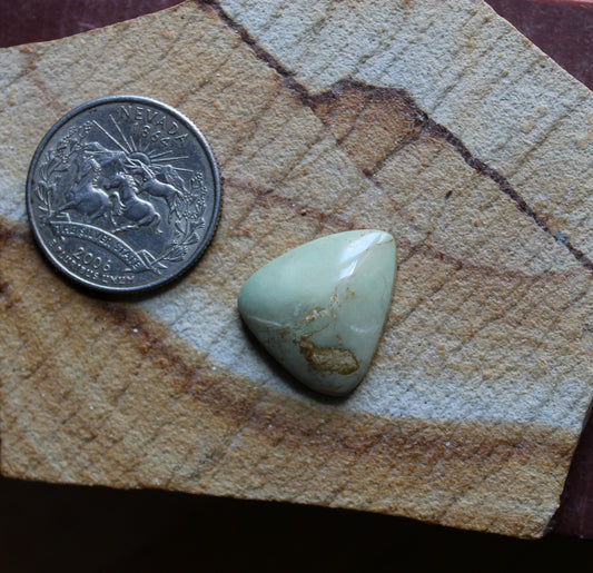 12 carat light green Stone Mountain Turquoise cabochon with a high dome