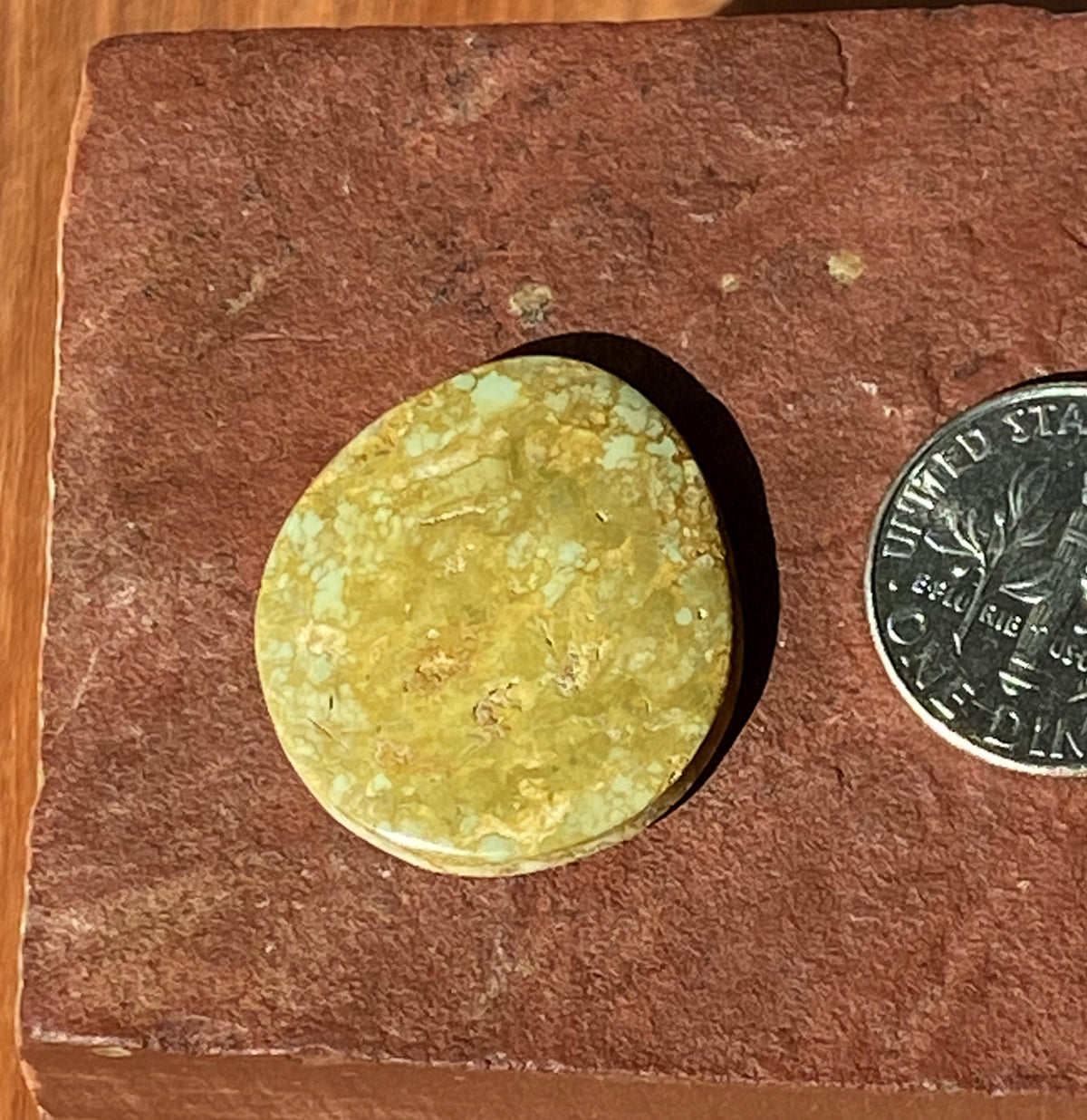 17 carat natural light green Stone Mountain Turquoise cabochon