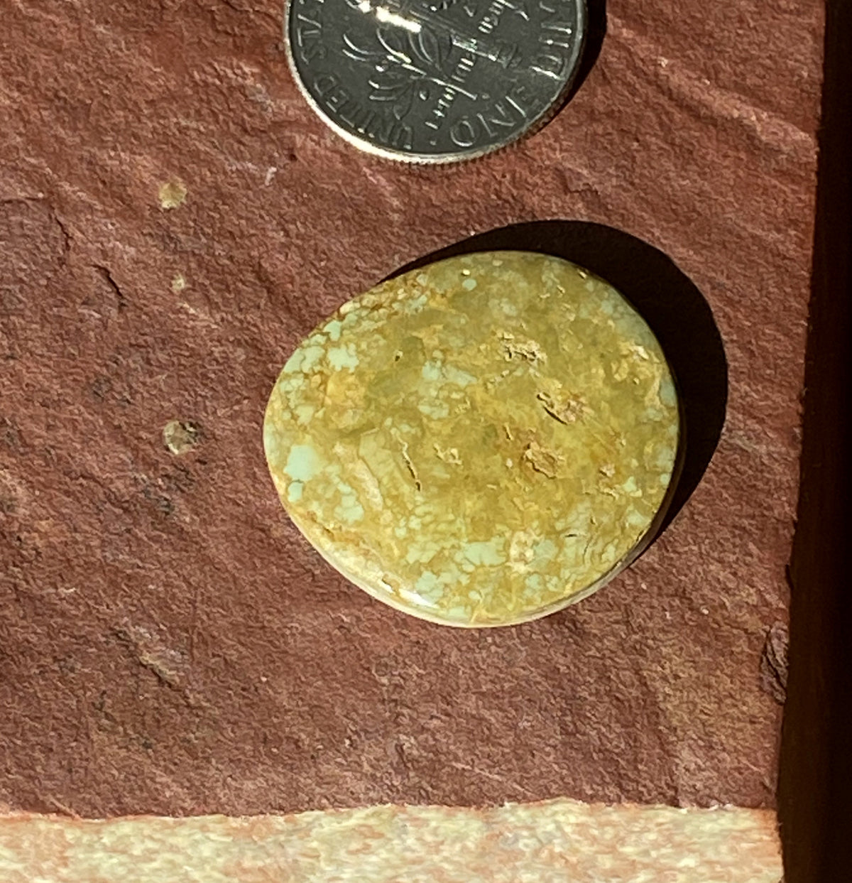 17 carat natural light green Stone Mountain Turquoise cabochon