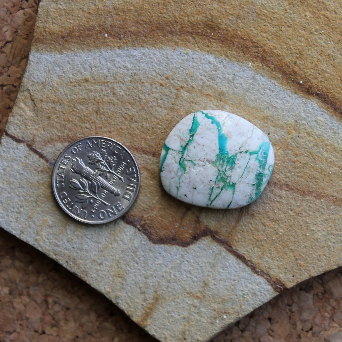 18 carat icy blue boulder-cut Stone Mountain Turquoise cabochon