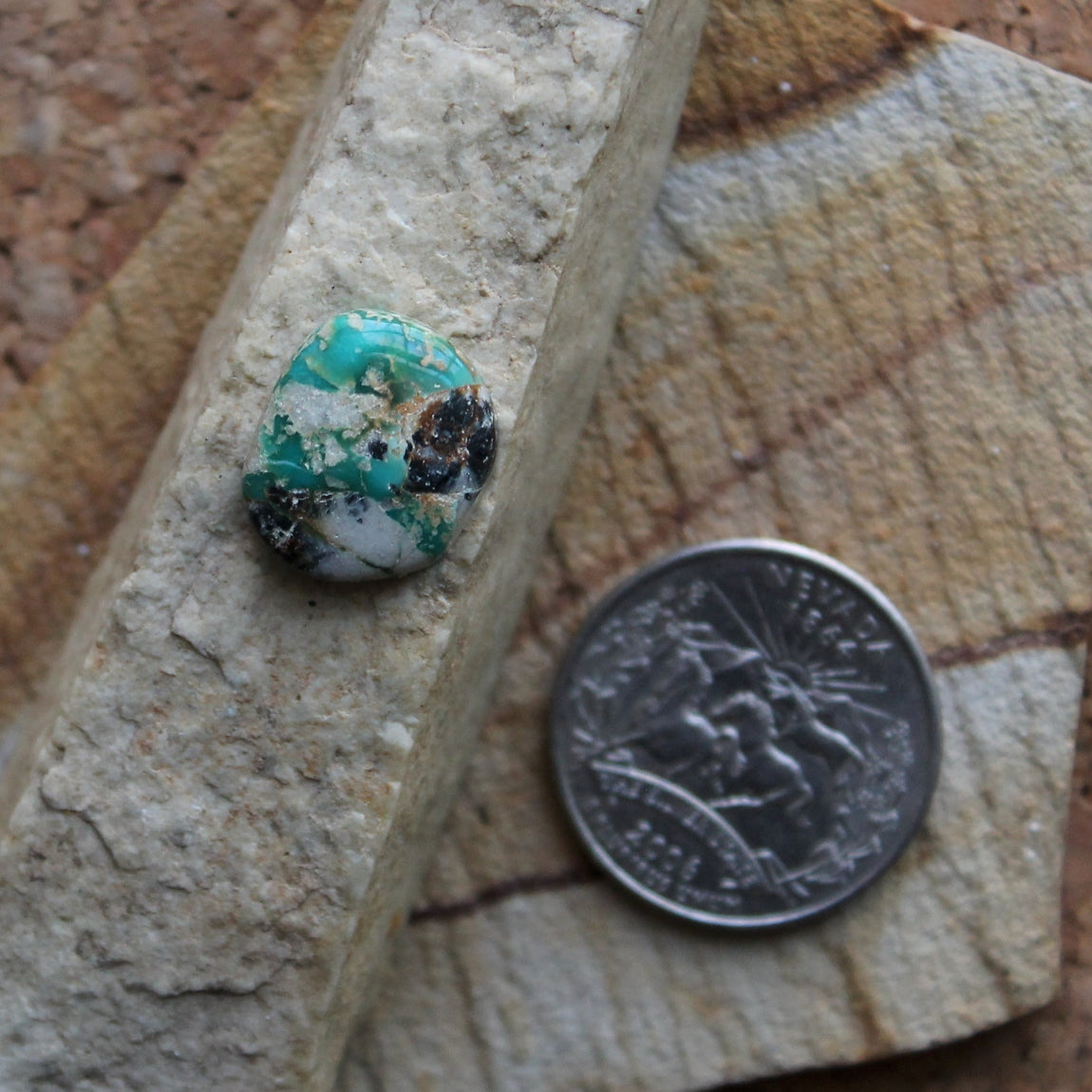 8.5 carat boulder Stone Mountain Turquoise cabochon