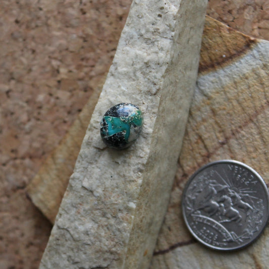6.4 carat boulder Stone Mountain Turquoise cabochon with a high dome