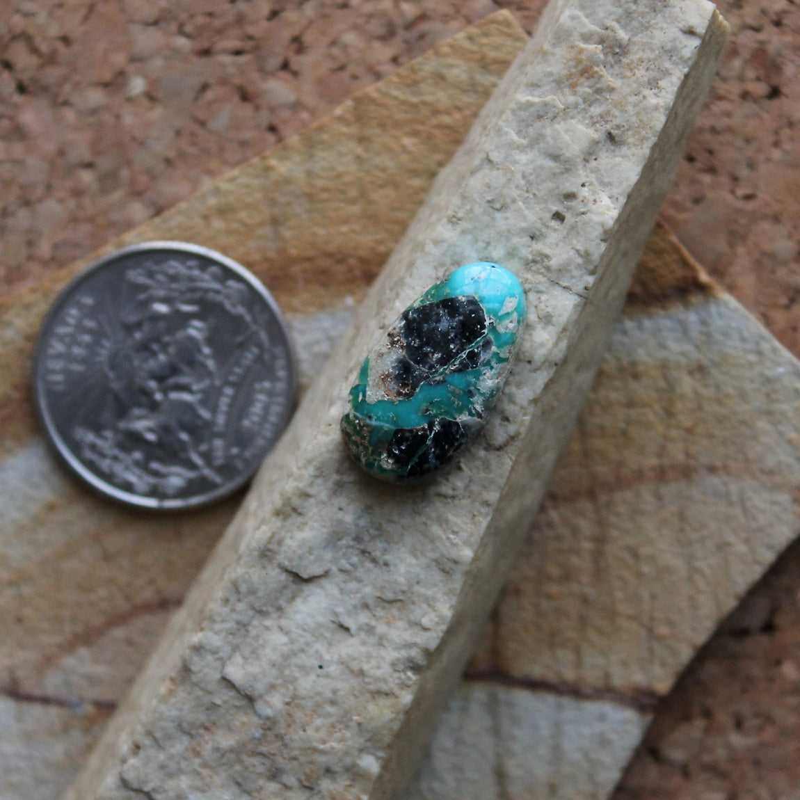 10.1 carat boulder Stone Mountain Turquoise cabochon