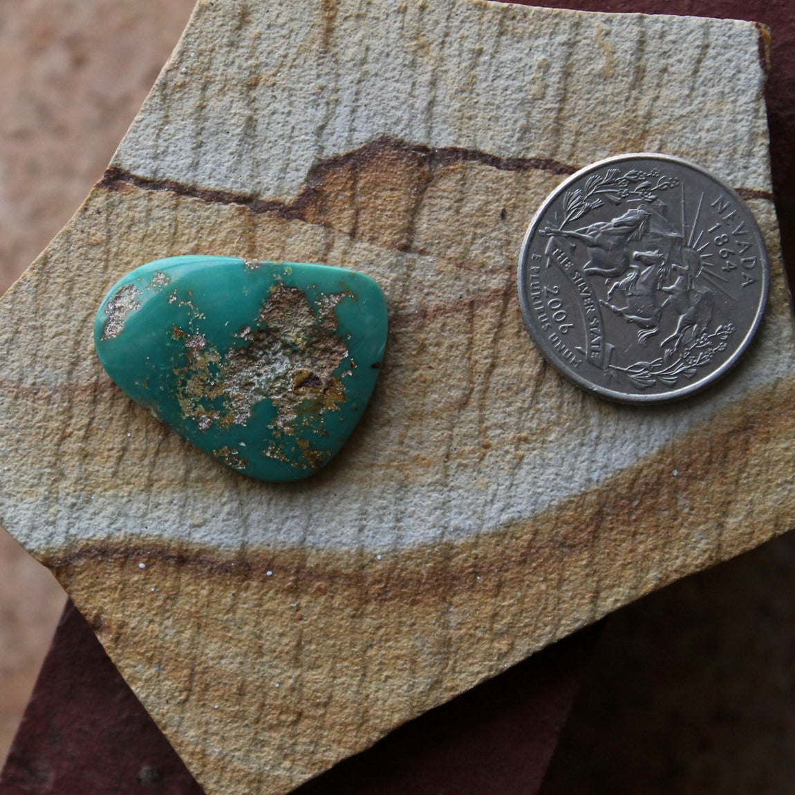16 carat green Stone Mountain Turquoise cabochon