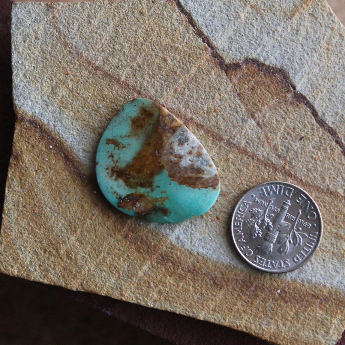 14 carat green teal Stone Mountain Turquoise boulder turquoise cabochon