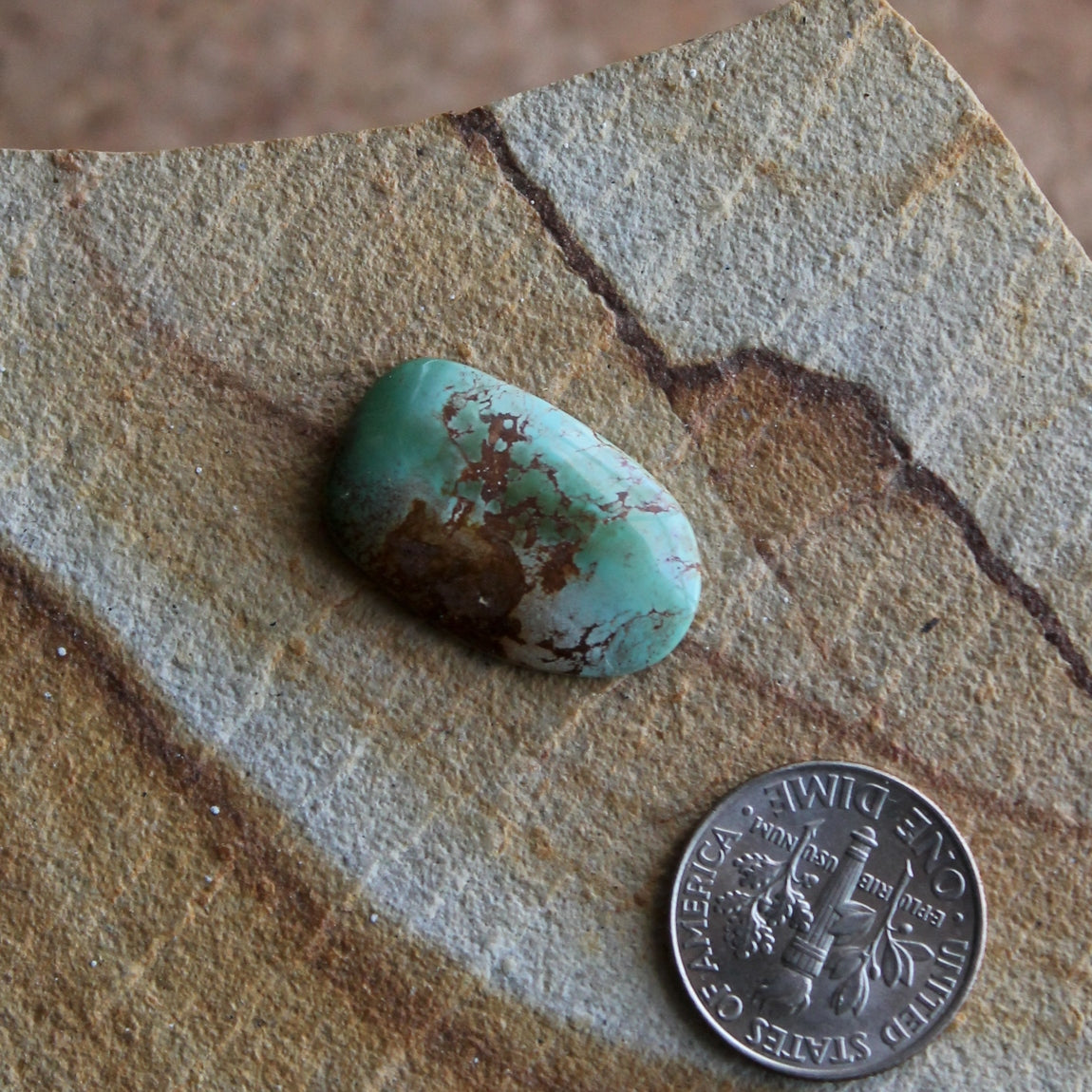 8 carat mixed green Stone Mountain Turquoise cabochon