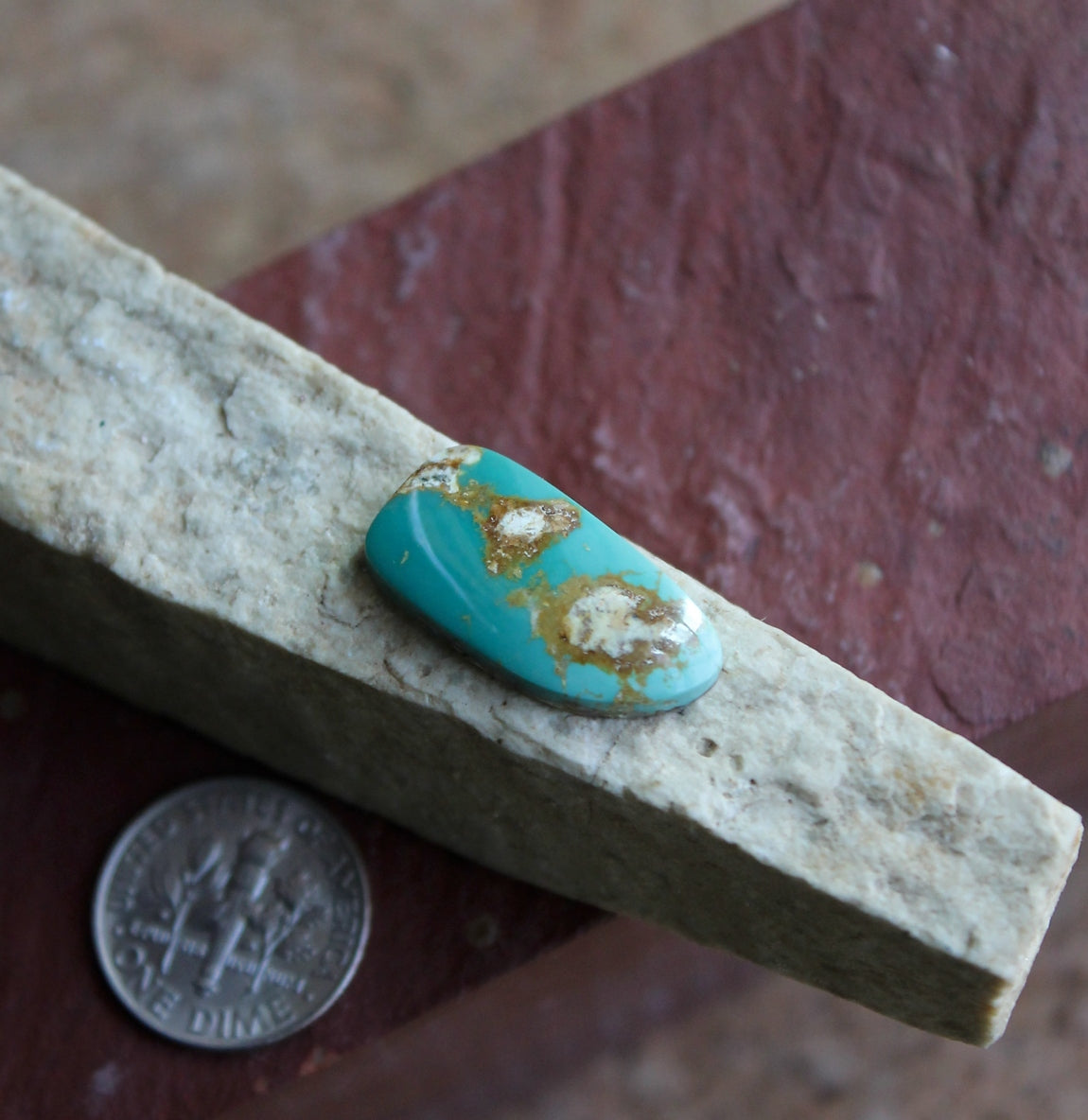 7 carat green teal Stone Mountain Turquoise cabochon