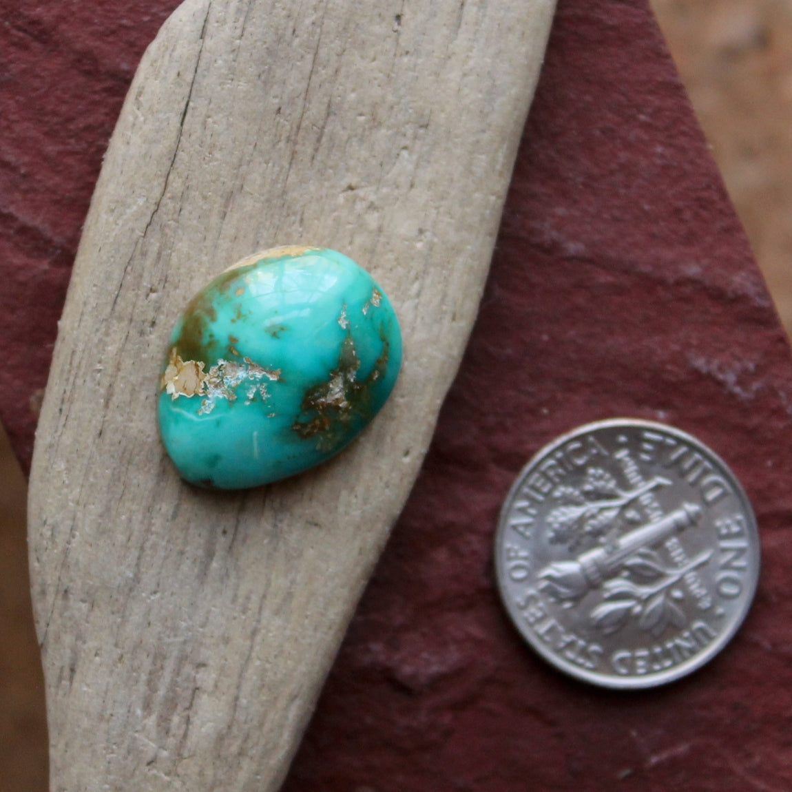 10 carat teal blue Stone Mountain Turquoise cabochon with vivid color