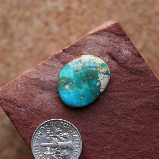 11 carat blue Stone Mountain Turquoise cabochon with red matrix