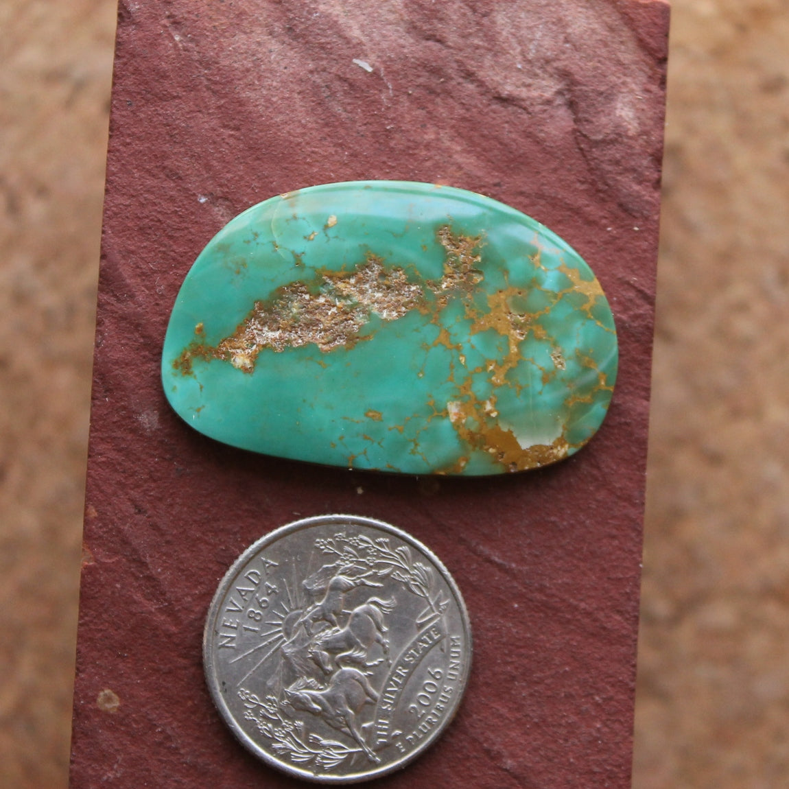 40 carat green Stone Mountain Turquoise cabochon