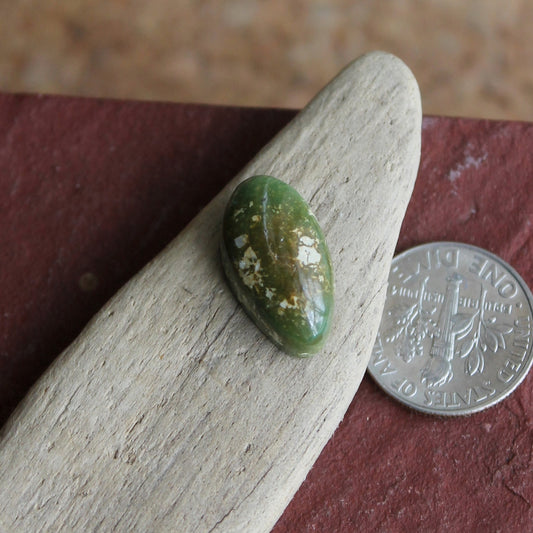 9 carat green Stone Mountain Turquoise cabochon with a high dome