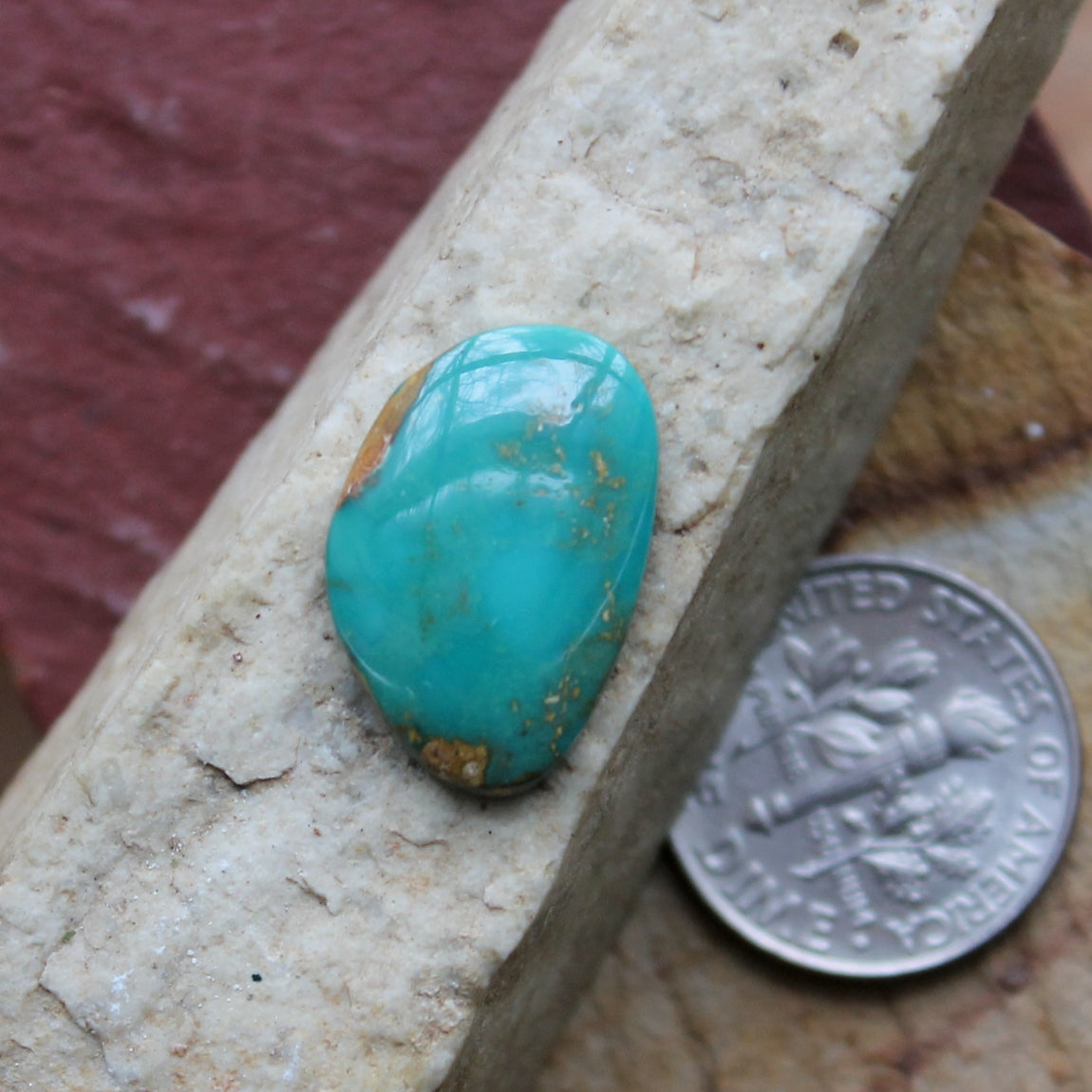 5 carat teal blue Stone Mountain Turquoise cabochon