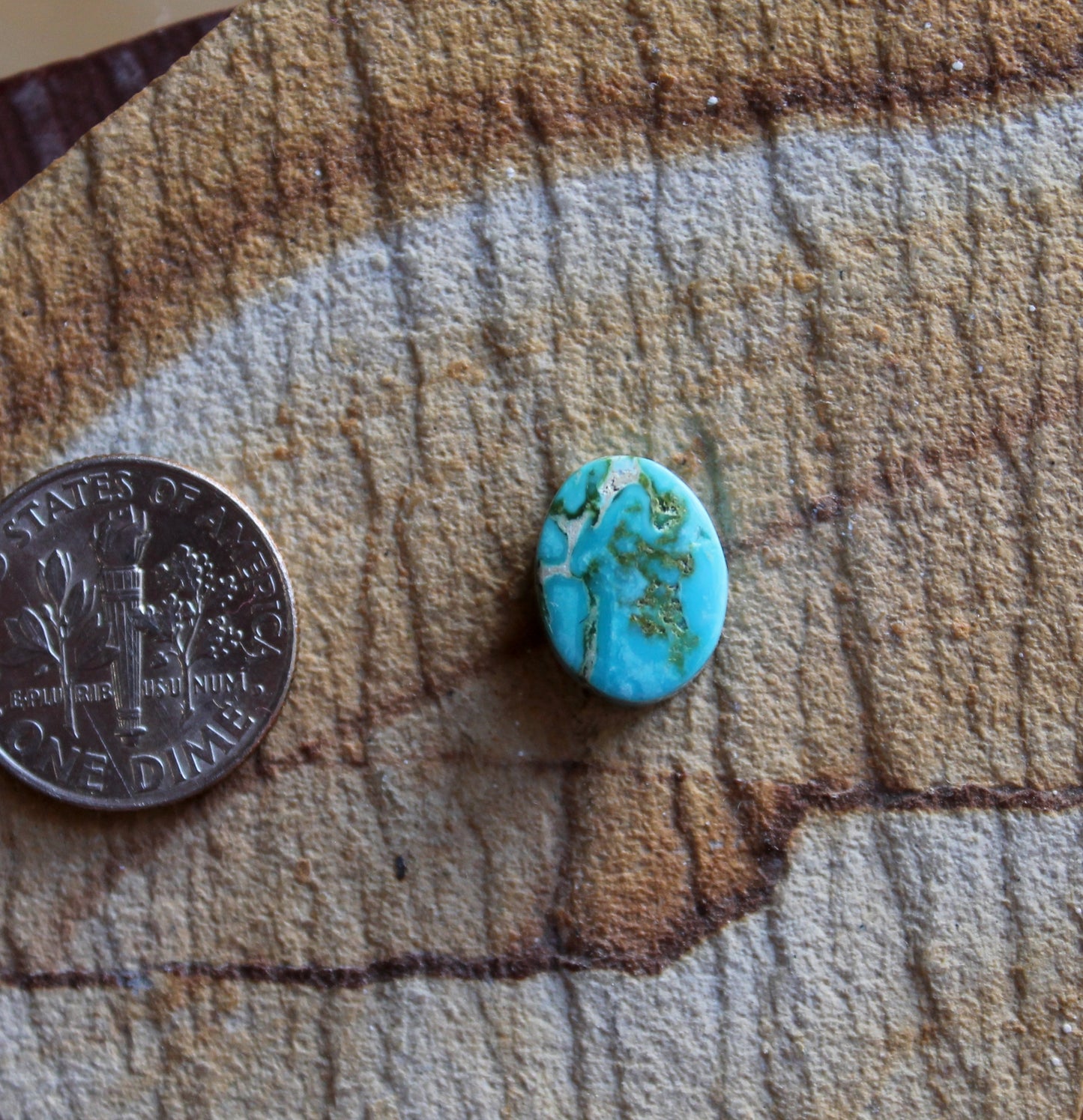 5 carat oval blue Stone Mountain Turquoise cabochon with a flat top
