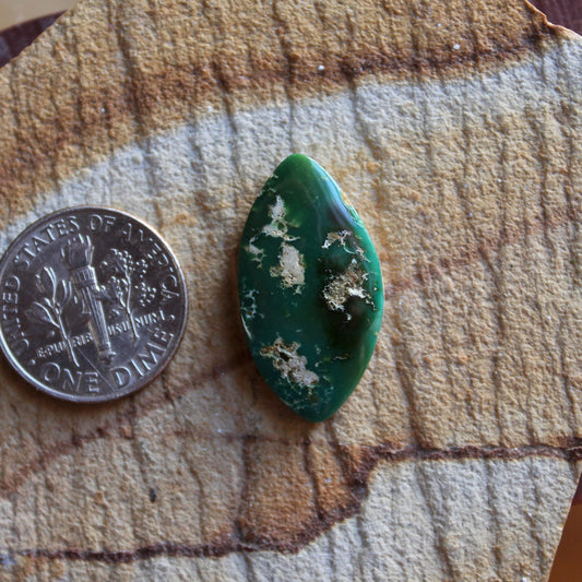 8 carat deep green Stone Mountain Turquoise cabochon