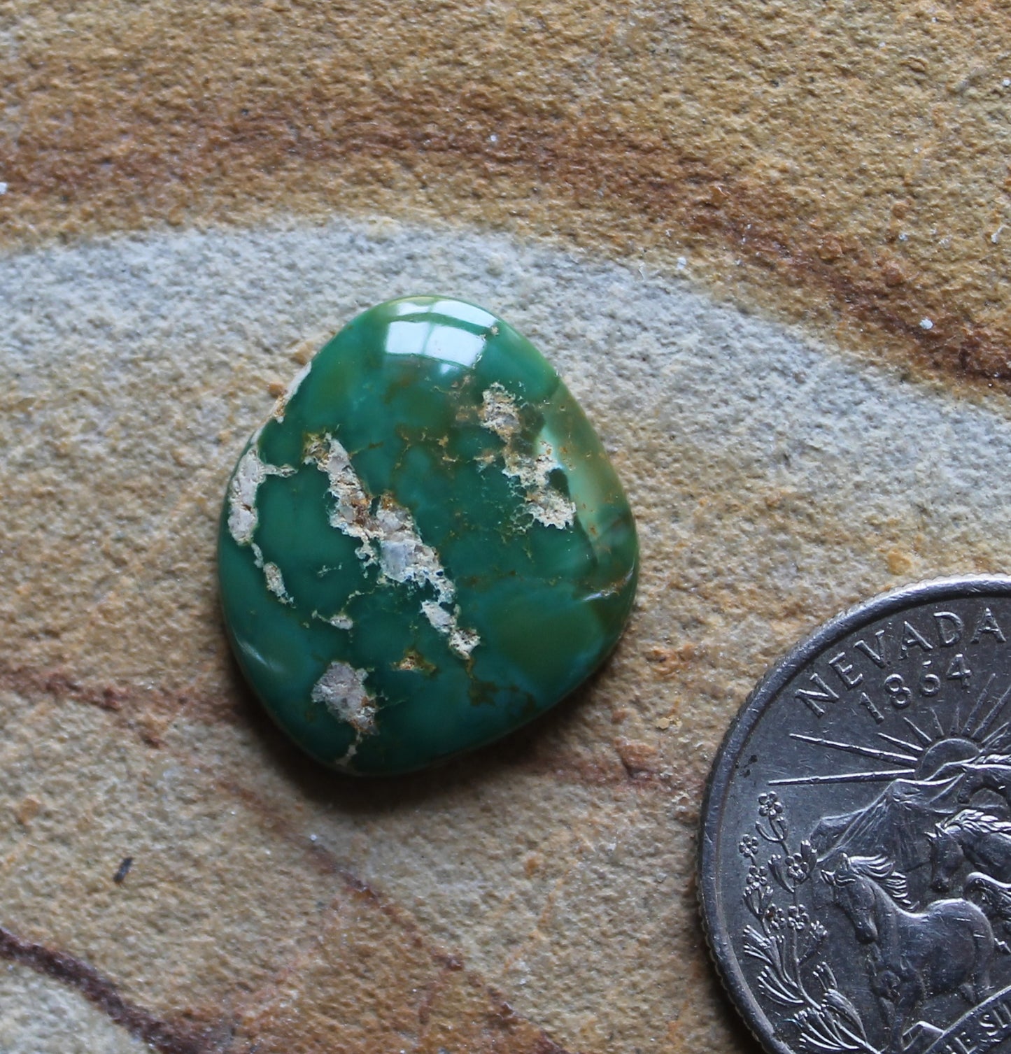 10 carat green Stone Mountain Turquoise cabochon