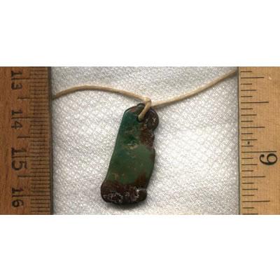 6.6 carat dark green Stone Mountain Turquoise tab bead - Nevada Cassidys