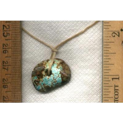 15.6 carat Stone Mountain Turquoise focal bead with a spiderweb pattern - Nevada Cassidys
