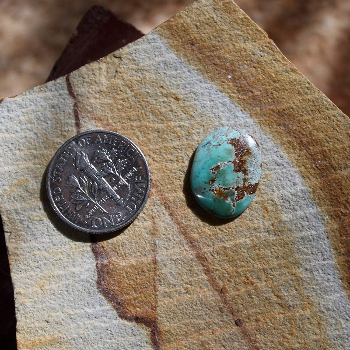 3.5 carat color change Stone Mountain Turquoise cabochon