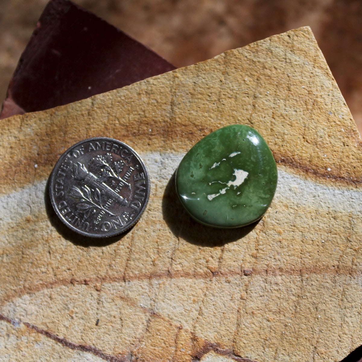 12.1 carat dark green Stone Mountain Turquoise cabochon