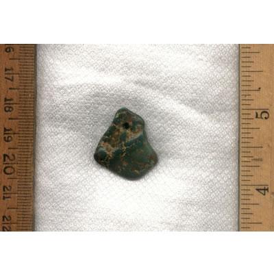 A dark green Stone Mountain Turquoise focal bead from the Nevada Cassidys