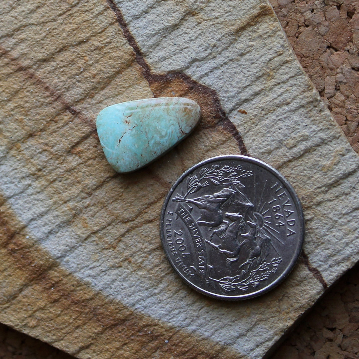 5.7 carat light blue Stone Mountain Turquoise cabochon