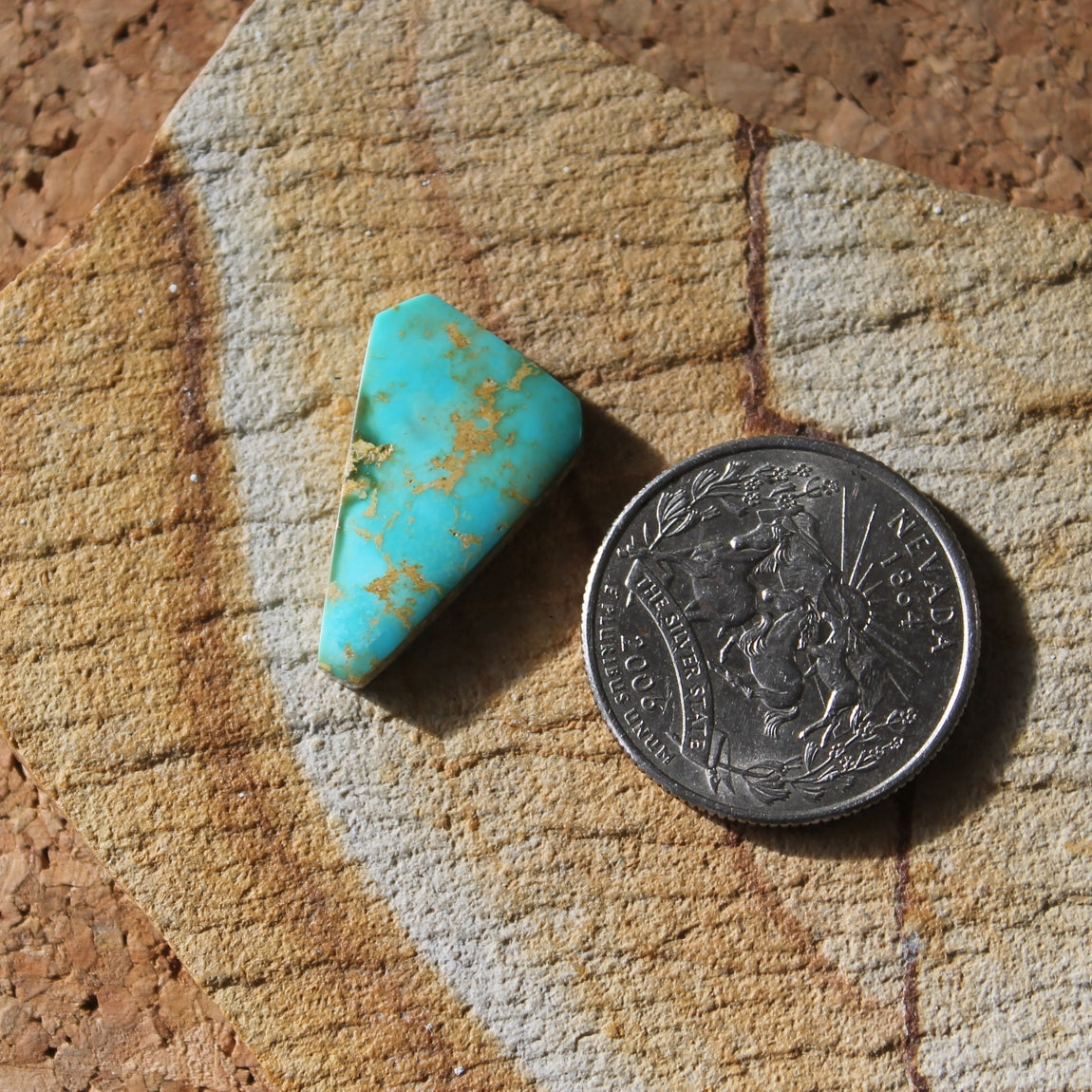 8.5 carat angular cut Stone Mountain Turquoise cabochon