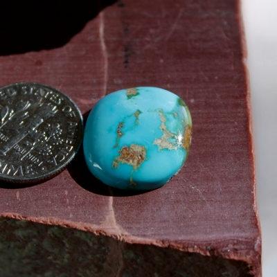A big blue pillow dome cabochon cut from Stone Mountain Turquoise