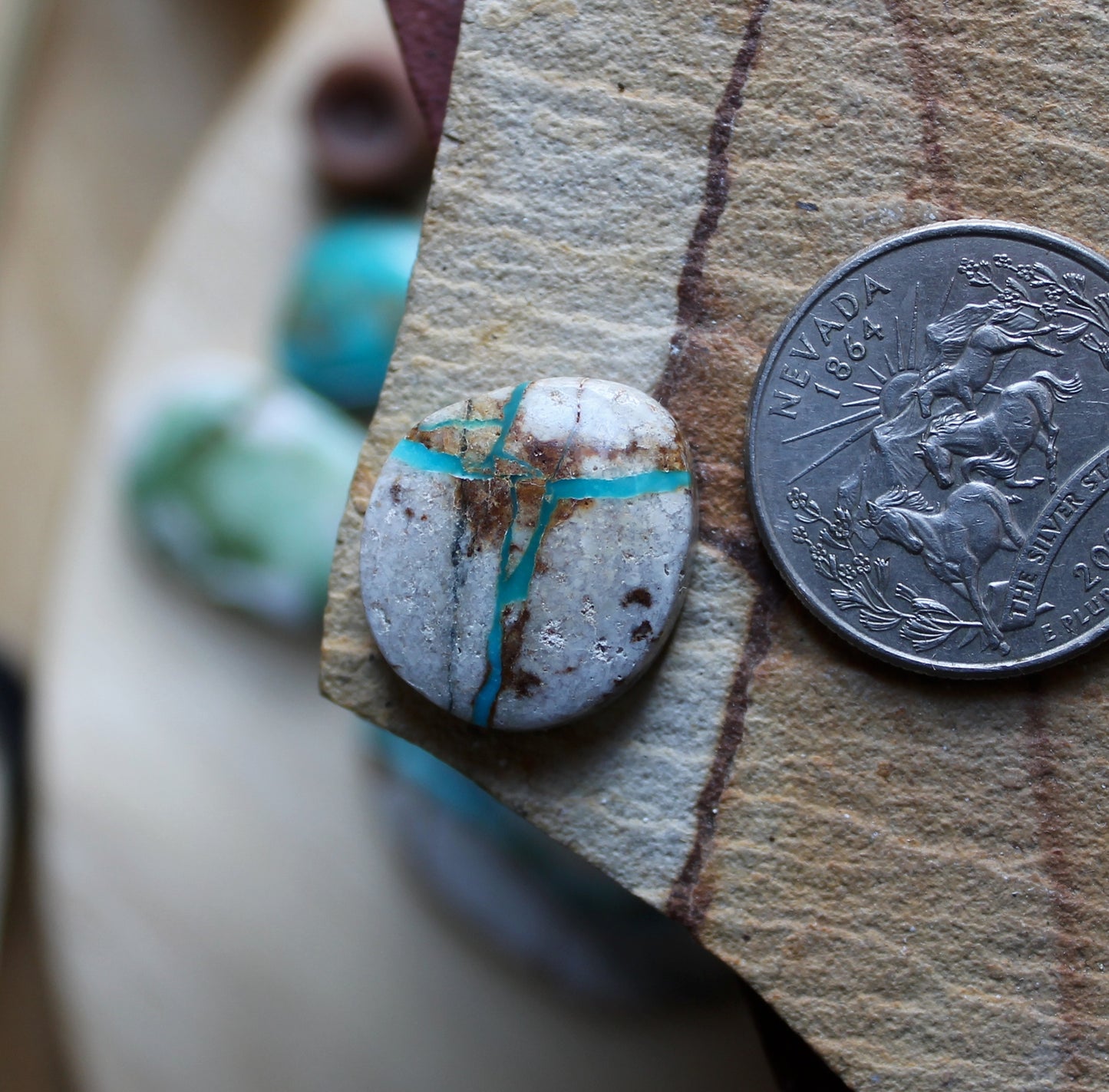 13 carat boulder cut Stone Mountain Turquoise cabochon