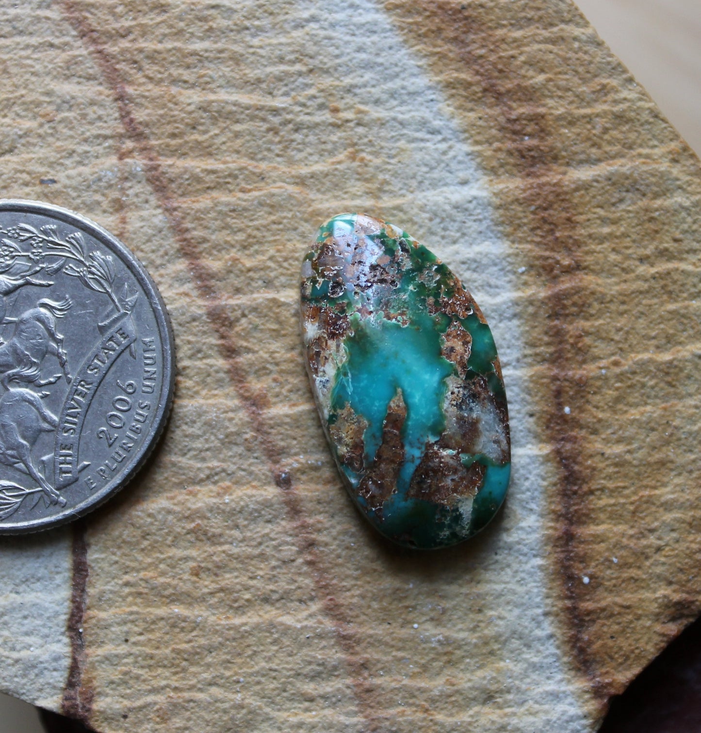 12 carat boulder cut Stone Mountain Turquoise cabochon