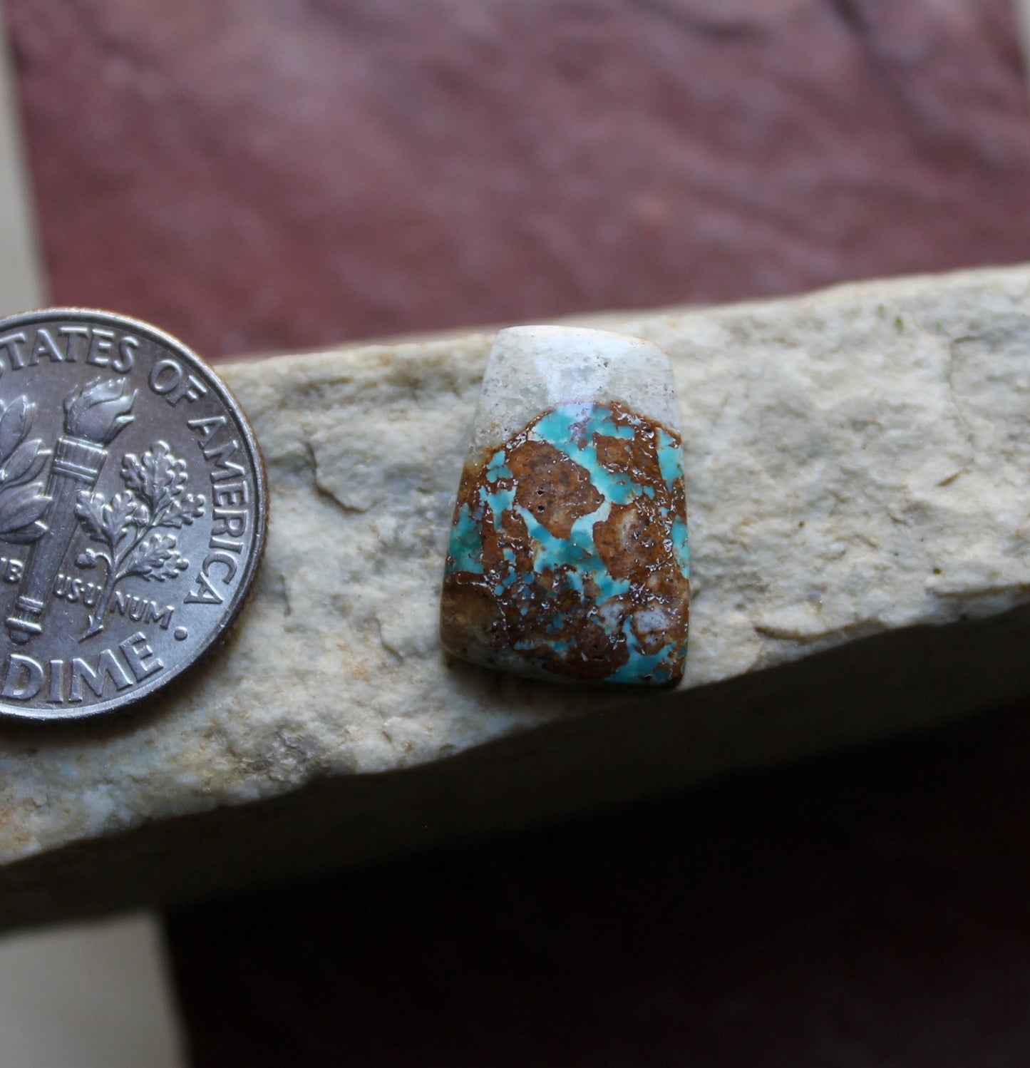 4 carat boulder cut Stone Mountain Turquoise cabochon