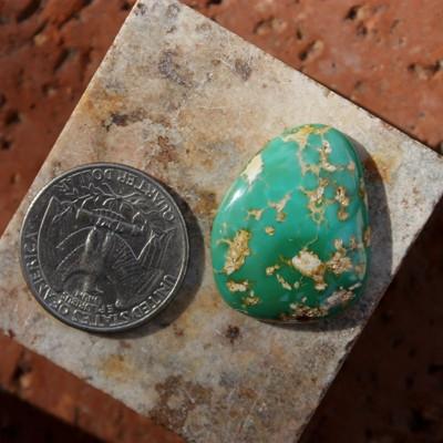 Vivid green color on this large natural Nevada turquoise cabochon