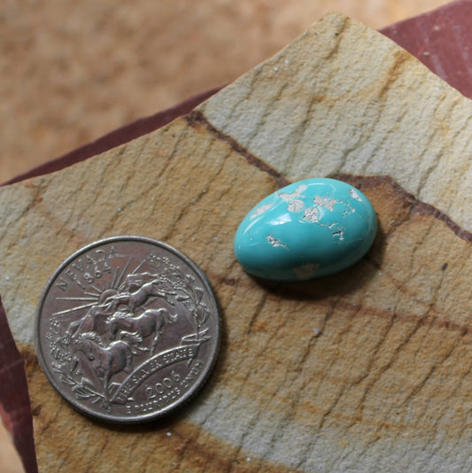 11 carat sky blue natural Blue June turquoise cabochon with a high dome