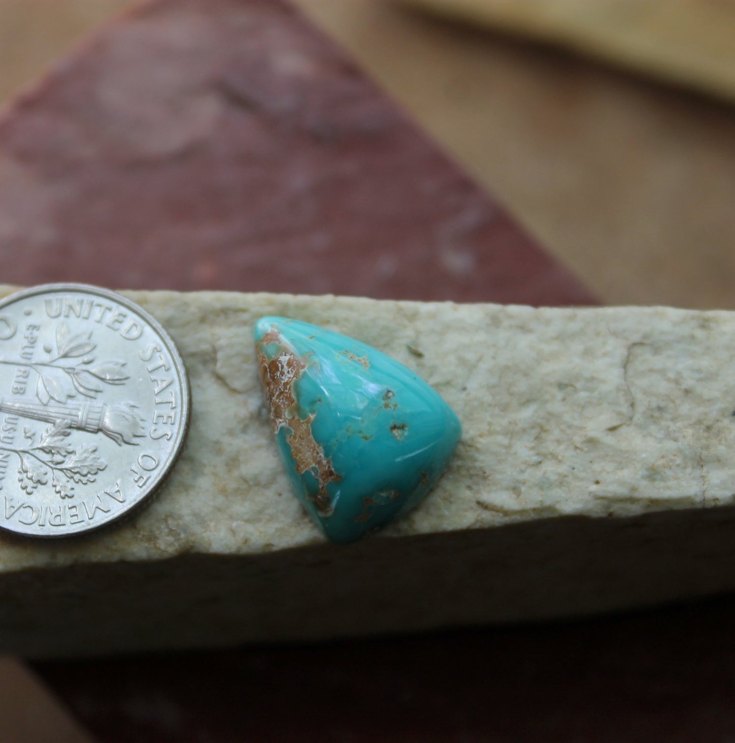 7 carat blue Stone Mountain Turquoise cabochon with a high dome