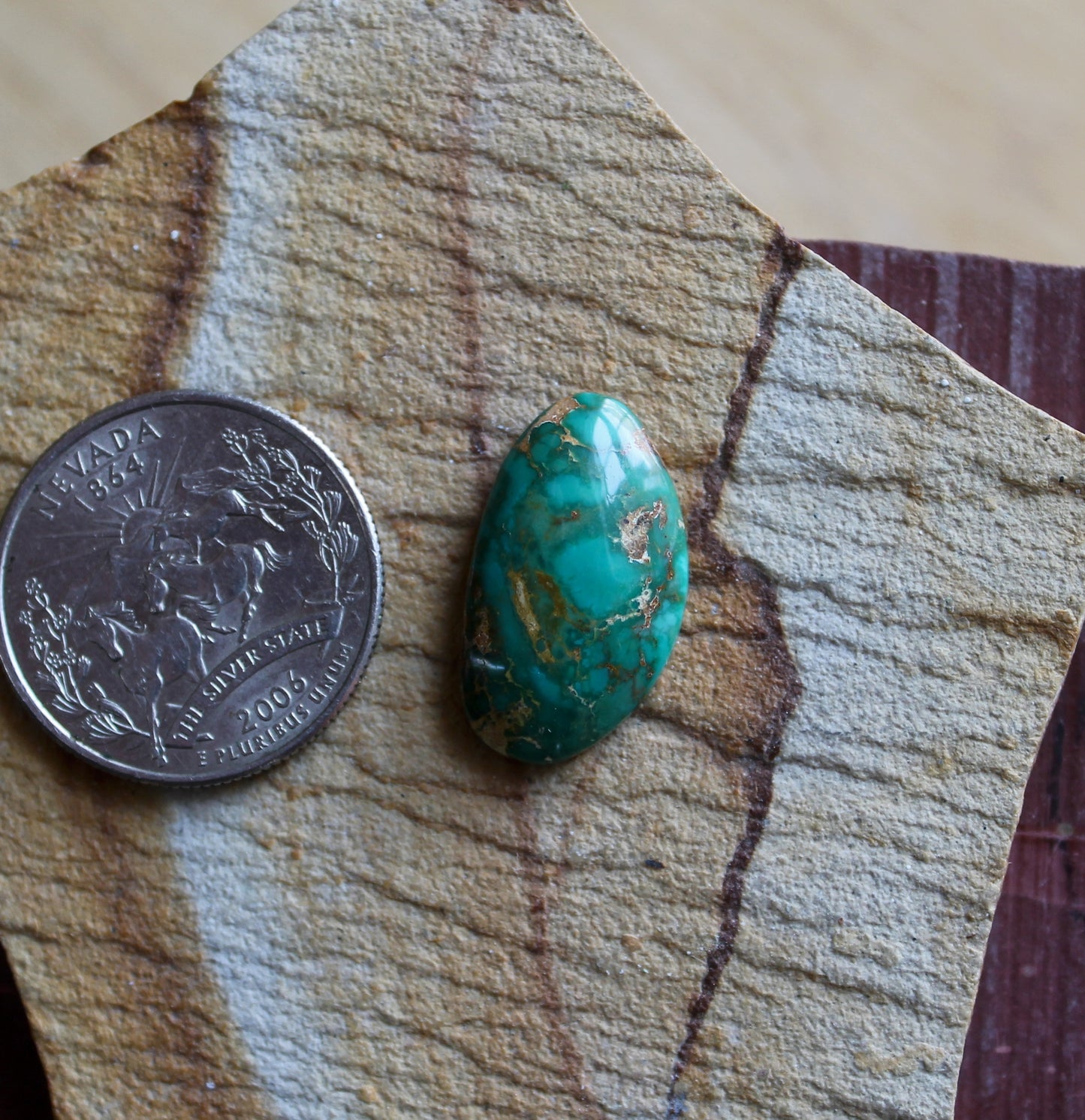 10 carat teal blue Stone Mountain Turquoise cabochon