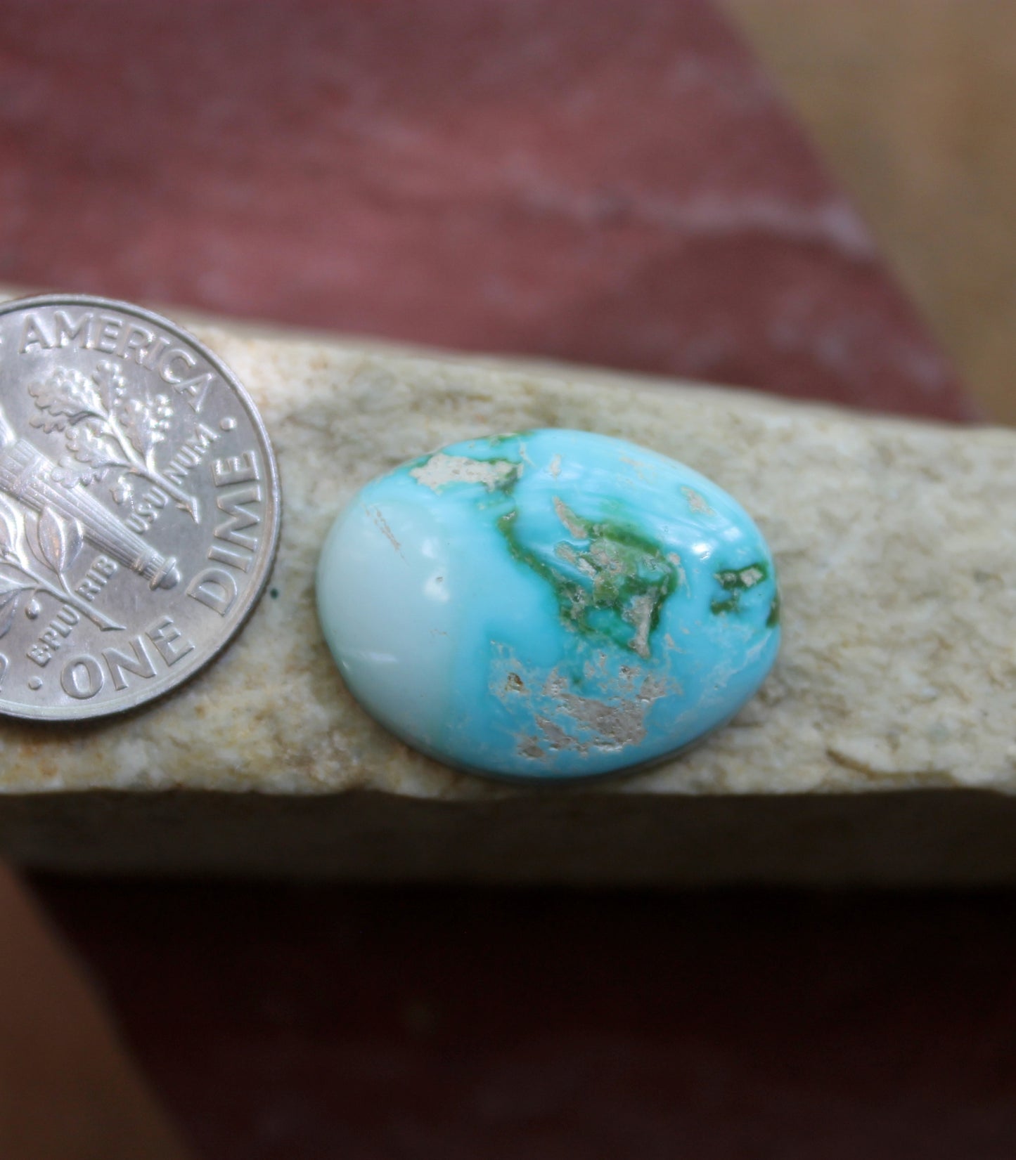 9 carat color change Stone Mountain Turquoise cabochon oval