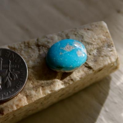 A natural blue turquoise cabochon from the high deserts of northern Nevada