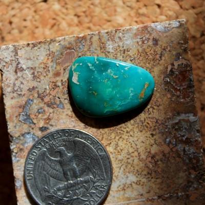 Deep teal-green color on this natural Nevada turquoise cabochon