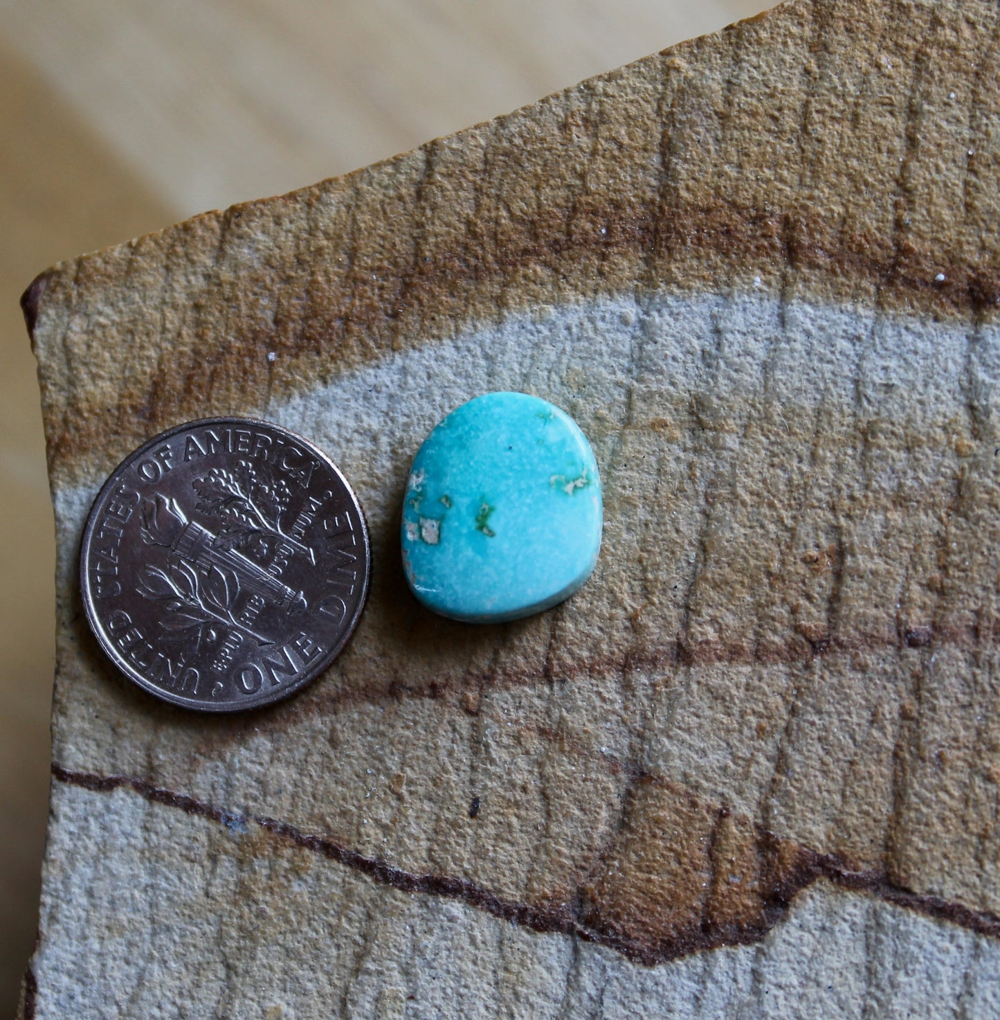 5 carat blue Stone Mountain Turquoise cabochon flat top