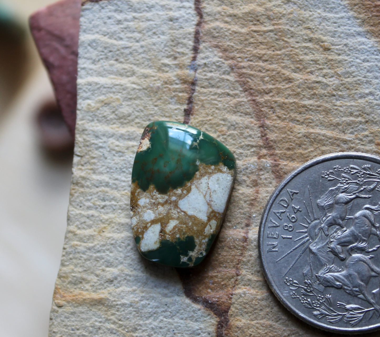 11 carat boulder cut Stone Mountain Turquoise cabochon