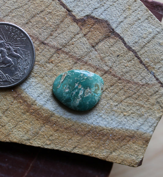 7 carat teal green Stone Mountain Turquoise cabochon