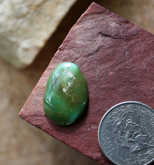 13 carat green Stone Mountain Turquoise cabochon