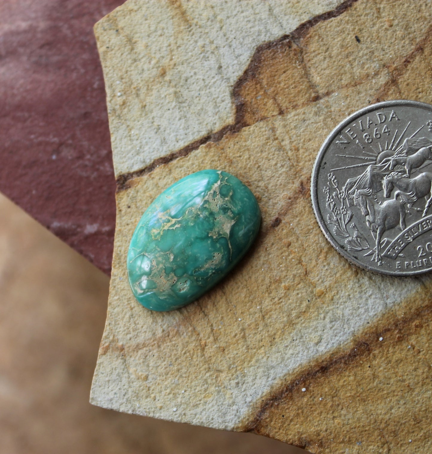 9 carat green Stone Mountain Turquoise cabochon
