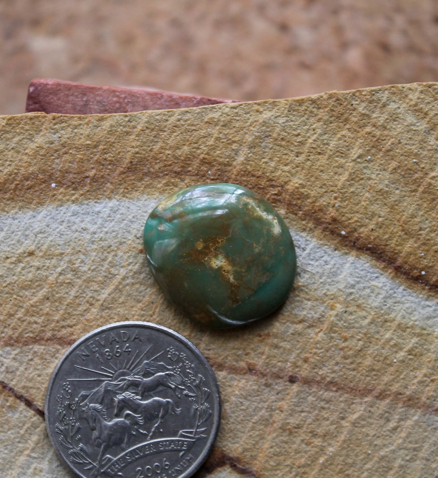 12 carat green turquoise cabochon from Stone Mountain Mine