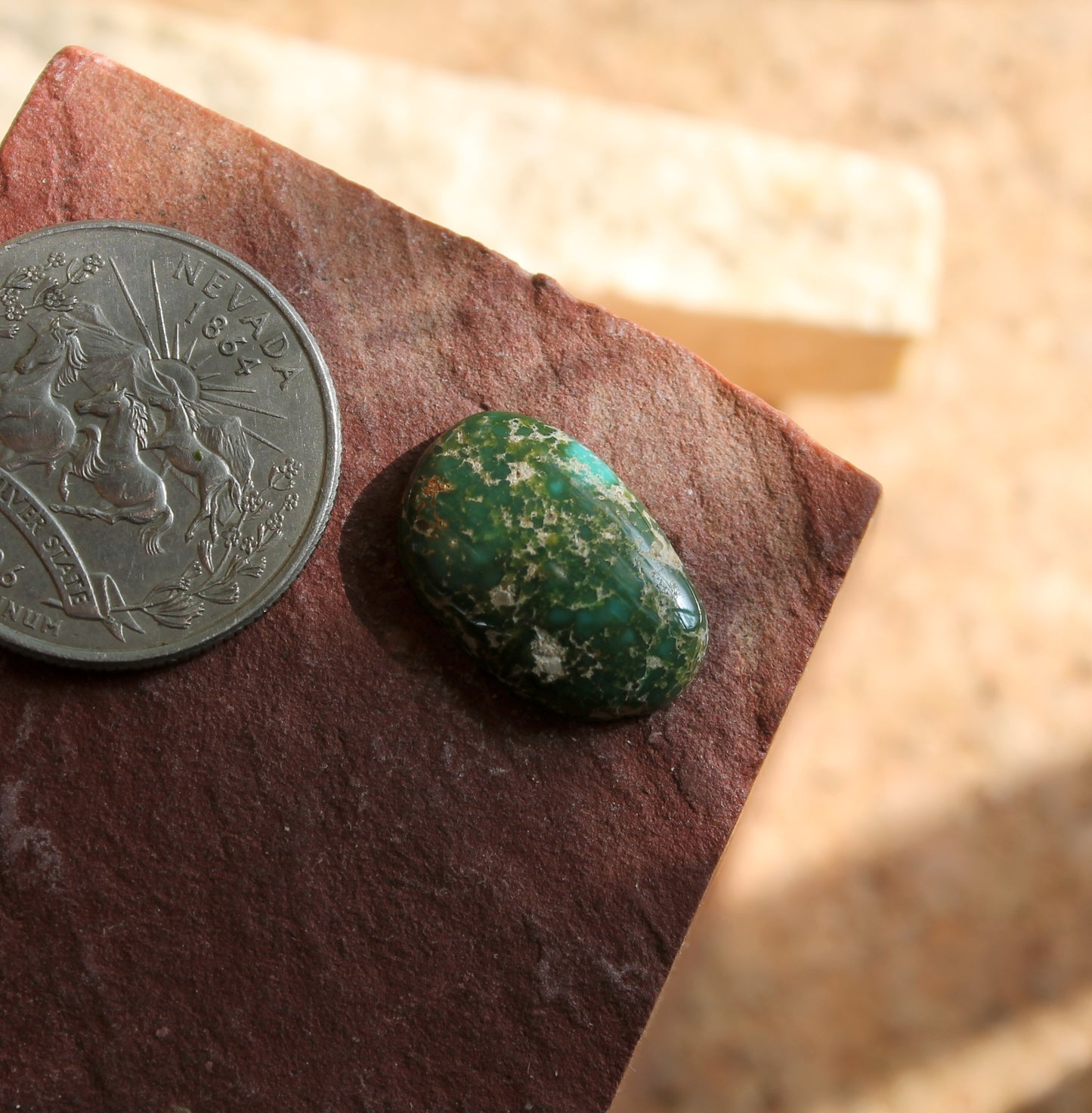 7 carat natural green Stone Mountain Turquoise cabochon