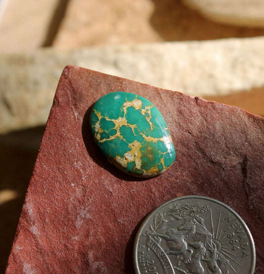 8 carat green Stone Mountain Turquoise cabochon