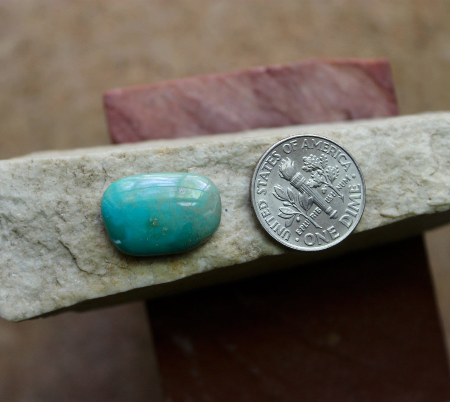 7 carat green turquoise cabochon from Stone Mountain Mine